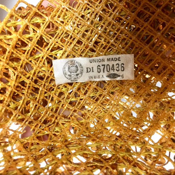 Vintage Pillbox Hat Gold Sequin - Picture 6 of 6